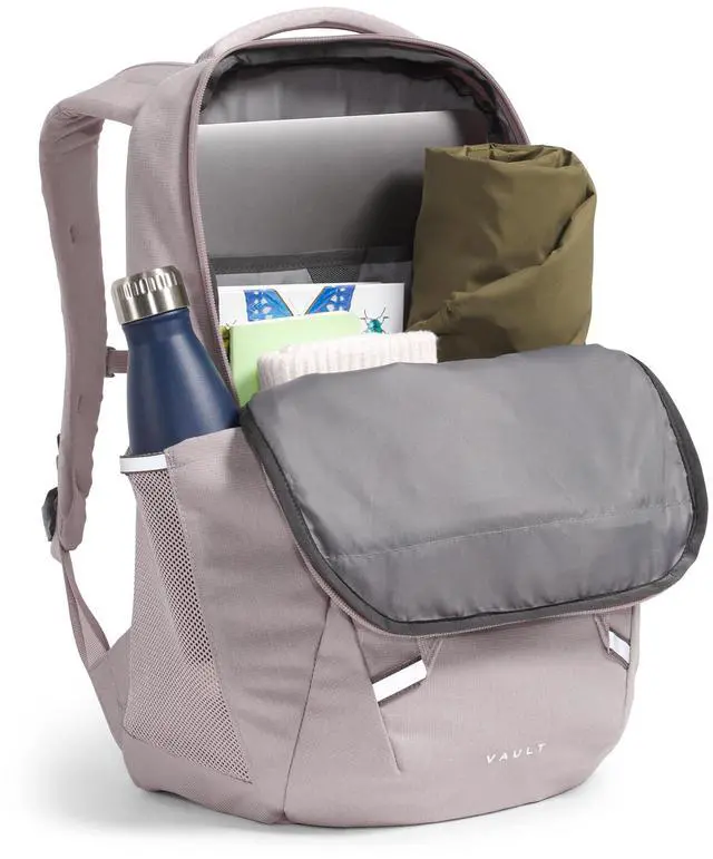 Alt view image 5 of 5 - The North Face Women's Vault Everyday Laptop Backpack - PFAS Free, Moonstone Grey Dark Heather/Moonstone Grey, One Size