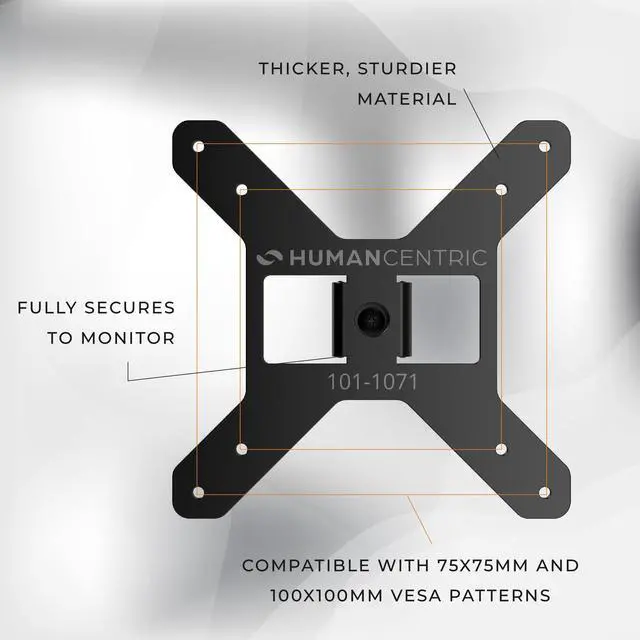 Alt view image 3 of 5 - HumanCentric VESA Mount Adapter Compatible with Sceptre C25, C30, C34 Monitors, VESA Adapter Bracket Mounts Monitor to Stand, Arm, Desk Mount