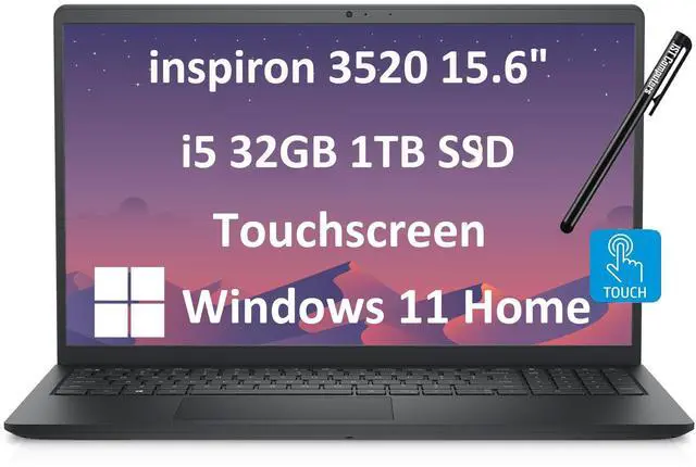 Main image of Dell Inspiron 15 3520 (2024) Business Laptop (15.6" FHD Touchscreen IPS, Intel Core i5-1155G7, 32GB RAM, 1TB SSD) Numeric Keypad, Narrow-Bezel, Webcam, Inspiron 3000, Win 11 Home S Mode, Carbon Black