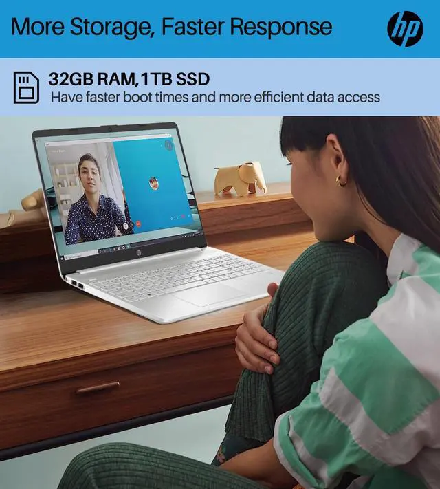 Alt view image 3 of 5 - HP 15.6" Touchscreen Laptop, 12th Gen Intel i3-1215U Processor (Up to 4.4GHz), 32GB RAM, 1TB SSD, 11 H Battery Life, Micro-Edge, Anti-Glare, Thin & Portable for Business, Win 11 S, with Laptop Stand