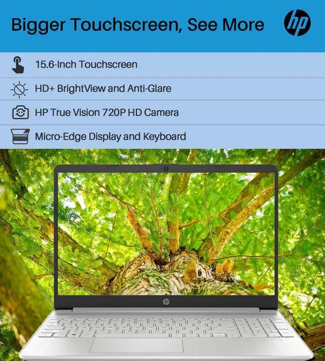 Alt view image 4 of 5 - HP 15.6" Touchscreen Laptop, 12th Gen Intel i3-1215U Processor (Up to 4.4GHz), 32GB RAM, 1TB SSD, 11 H Battery Life, Micro-Edge, Anti-Glare, Thin & Portable for Business, Win 11 S, with Laptop Stand