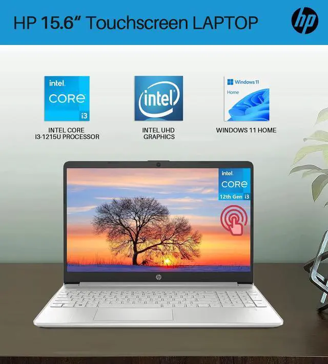 Alt view image 2 of 5 - HP 15.6" Touchscreen Laptop, 12th Gen Intel i3-1215U Processor (Up to 4.4GHz), 32GB RAM, 1TB SSD, 11 H Battery Life, Micro-Edge, Anti-Glare, Thin & Portable for Business, Win 11 S, with Laptop Stand