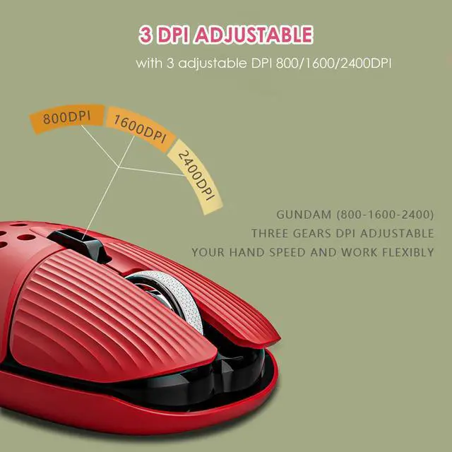 Alt view image 4 of 5 - Acogedor 2.4G Keyboard and Mouse Combo, Colorful Cute Round Keycaps Typewriter Keyboard with USB Receiver, for PC Laptop Desktop (Mixed Color Red)