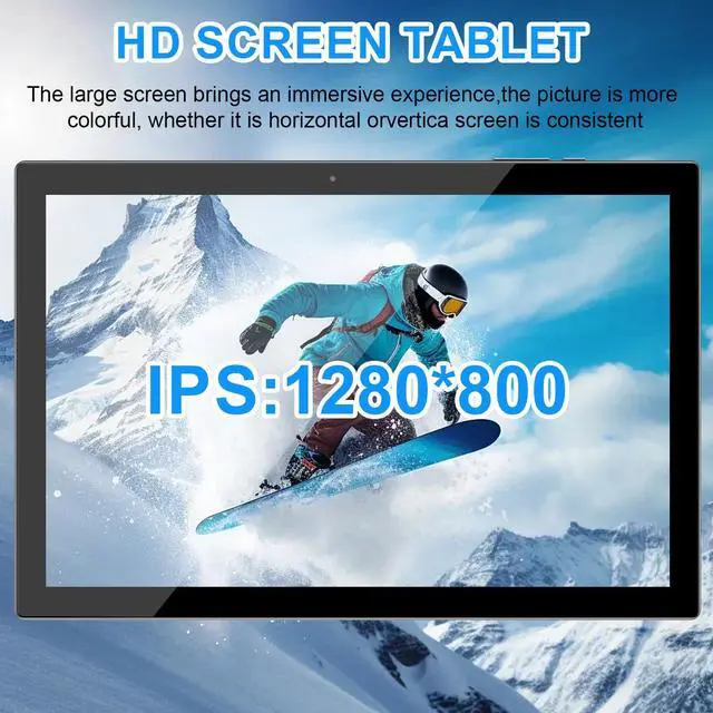 Alt view image 5 of 5 - Android 13 Tablet, 10 inch 2 in 1 Tablets with Keyboard, 12GB RAM 128GB ROM 1TB Expand, Quad-Core 2.0Ghz CPU, 5G WiFi 6, BT5.0, 1280x800 HD Touchscreen, 6000mAh, Widevine L1, Google Tablet, Black