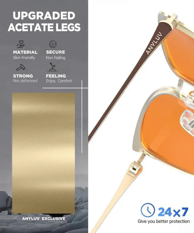 Alt view image 3 of 5 - ANYLUV Blue-Light Blocking-Glasses Blue-Light-Glasses Women: Womens Bluelight Glasses Computer Screen Blocker Eyes Protection