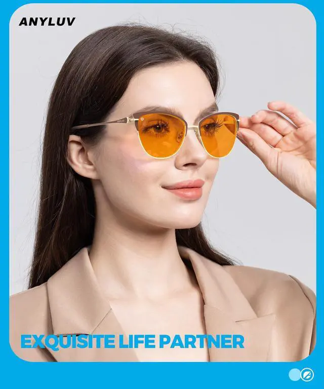 Alt view image 2 of 5 - ANYLUV Blue-Light Blocking-Glasses Blue-Light-Glasses Women: Womens Bluelight Glasses Computer Screen Blocker Eyes Protection