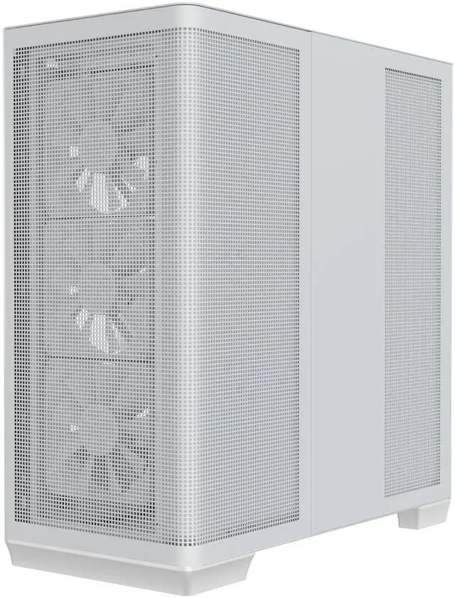 Main image of APNX C1-R Mid-Tower ATX High Airflow PC Case, 4x120mm White Fans, 11 Fan Slots, 360mm Radiator Support, ASUS/MSI Back-Connect Motherboard Support, Tempered Glass Panel, Cable Management, Type-C, White