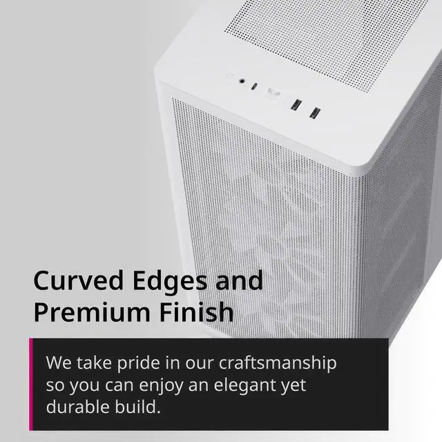 Alt view image 4 of 5 - APNX C1-R Mid-Tower ATX High Airflow PC Case, 4x120mm White Fans, 11 Fan Slots, 360mm Radiator Support, ASUS/MSI Back-Connect Motherboard Support, Tempered Glass Panel, Cable Management, Type-C, White