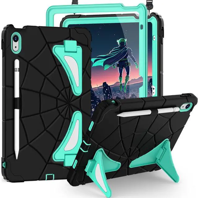 Main image of Auizotl for iPad 11-inch A16 11th/10th Generation Case 11.0/10.9 Inch,Kids Friendly 10th Generation iPad Case with Screen Protector Pencil Holder,Heavy Duty Shockproof for iPad 10.9 Case,Black Mint
