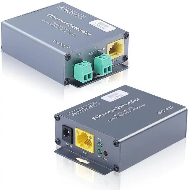 Alt view image 2 of 5 - AtNeDcVh Ethernet Range Extender Repeater Kit, Ethernet LAN Range Extension Distance 6560FT 2000m Over Cat5e/6/6e RJ45 Network Cable - 3280FT 1000m Over Twisted Pair Cable UTP IP Extender Adapter