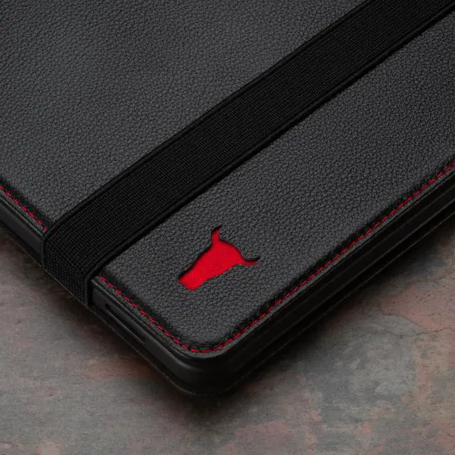 Alt view image 5 of 5 - TORRO Leather Case Compatible with Samsung Galaxy Tab S10/S9 - Premium Leather Galaxy 2023 Case with Stand Function and Auto Wake/Sleep (Black)