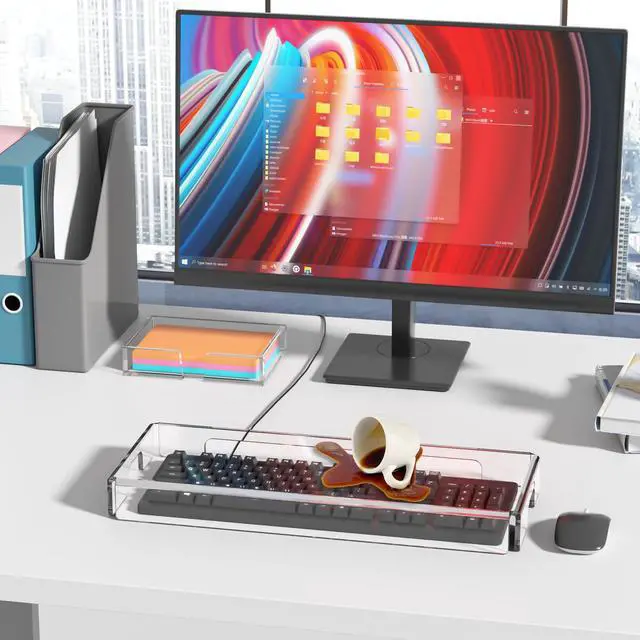 Alt view image 2 of 5 - BEEGO Mechanical Computer Keyboard Cover - 2PCS Clear Acrylic Keyboard Cover Keyboard Dust Cover Mechanical Keyboard Cover Full Size Keyboard Protector