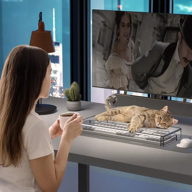 Alt view image 4 of 5 - BEEGO Mechanical Computer Keyboard Cover - 2PCS Clear Acrylic Keyboard Cover Keyboard Dust Cover Mechanical Keyboard Cover Full Size Keyboard Protector