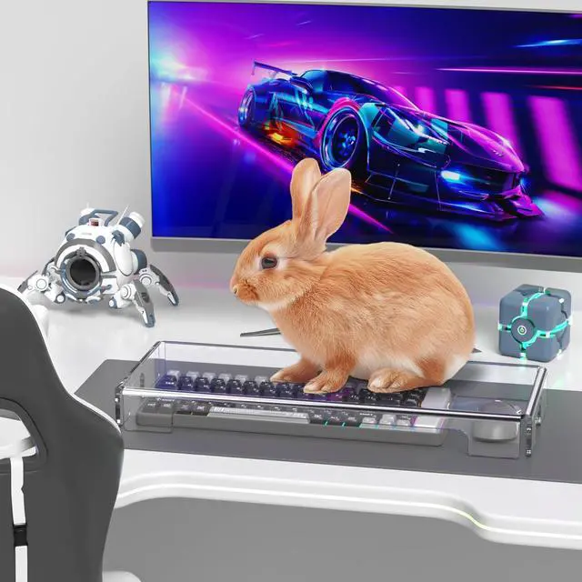 Alt view image 3 of 5 - BEEGO Mechanical Computer Keyboard Cover - 2PCS Clear Acrylic Keyboard Cover Keyboard Dust Cover Mechanical Keyboard Cover Full Size Keyboard Protector