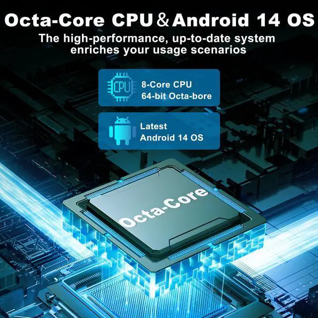 Alt view image 3 of 4 - Android 14 Tablet, 10.1 Inch Android Tablet PC, 8GB RAM 128GB ROM 1TB Expand, 8000mAh Battery, Octa-Core 10.1 Inch with 13MP+8MP Camera/Bluetooth/GPS/WiFi/HD Display (Dark Gray)