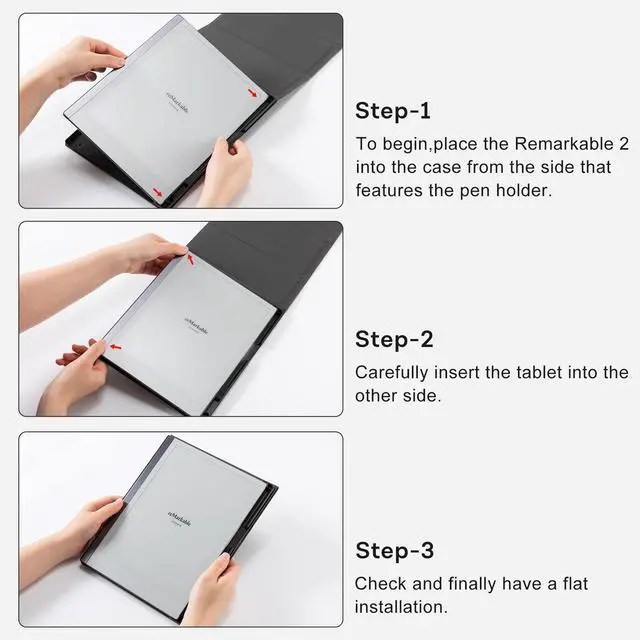 Alt view image 5 of 5 - CoBak Case for Remarkable 2 -with Pen Holder and Multi-Angle Foldable Stand Feature -A Remarkable 2 Case with Pen Holder for The Remarkable 2 Paper Tablet***Fabric Purple