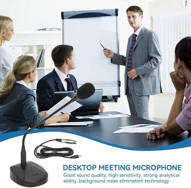 Alt view image 5 of 5 - USB Computer Microphone, Gooseneck Condenser Microphone Wired Microphone Podium Microphones Desktop Paging Mic Corded Voice Mic for Meetings Lectures