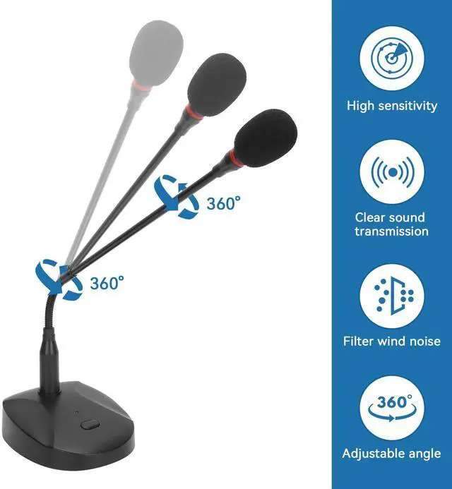 Alt view image 4 of 5 - USB Computer Microphone, Gooseneck Condenser Microphone Wired Microphone Podium Microphones Desktop Paging Mic Corded Voice Mic for Meetings Lectures