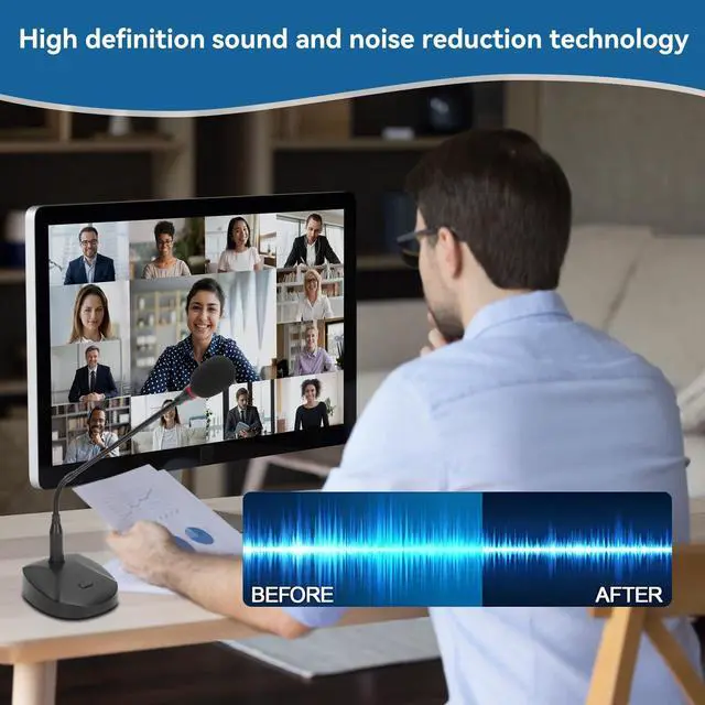 Alt view image 2 of 5 - USB Computer Microphone, Gooseneck Condenser Microphone Wired Microphone Podium Microphones Desktop Paging Mic Corded Voice Mic for Meetings Lectures