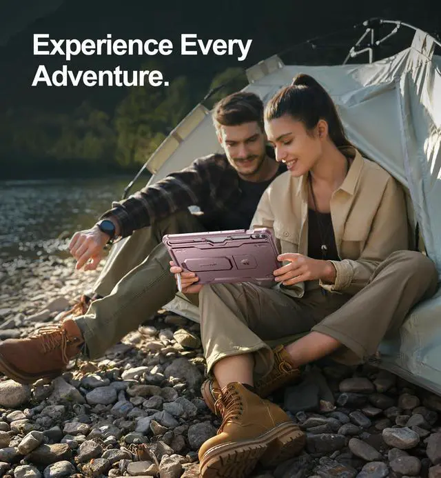 Alt view image 5 of 5 - Dexnor Case for Samsung Galaxy Tab S9 FE Plus 12.4 Inch, [Built in Screen Protector & Kickstand] with Pen Holder Heavy Duty Shockproof Full Body Protective Cover for Tablet S9 FE+, Pink