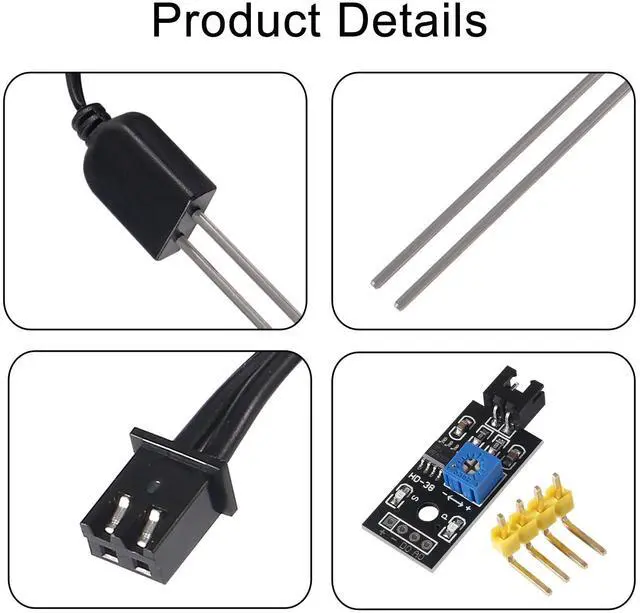 Alt view image 4 of 5 - D-FLIFE Soil Moisture Sensor, Icstation Humidity Detector, with Corrosion Resistant Probe, Digital Analog Signal Output for Arduino Raspberry Pi Garden Automatic Watering System (10Sets)