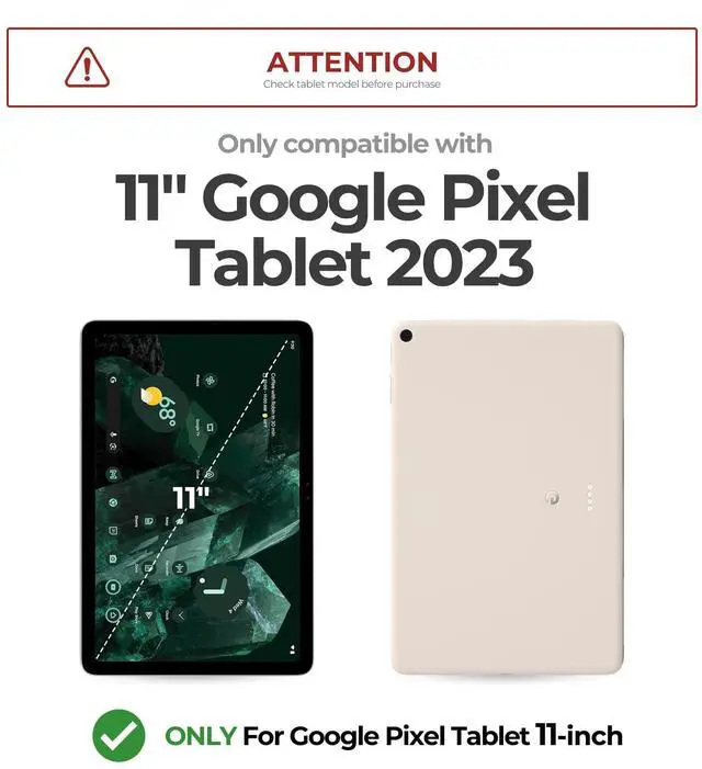 Alt view image 2 of 5 - Dexnor Case for Google Pixel Tablet 11 Inch 2023 Release, [Built-in PET Screen Protector & Multi-Angle Kickstand] Heavy Duty Shockproof Full Body Cover, Compatible with Charging Speaker Dock - Black