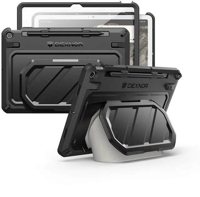 Main image of Dexnor Case for Google Pixel Tablet 11 Inch 2023 Release, [Built-in PET Screen Protector & Multi-Angle Kickstand] Heavy Duty Shockproof Full Body Cover, Compatible with Charging Speaker Dock - Black