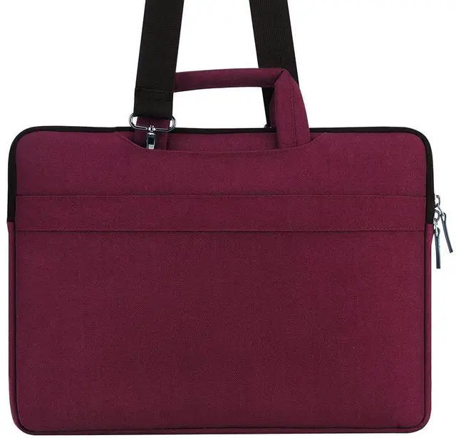 Alt view image 2 of 5 - DOMISO 15.6 inch Laptop Sleeve Shoulder Bag Water-Resistant Protective Messenger Bag Business Briefcase Handbag for 15.6" Notebook/Yoga 720 IdeaPad 310 320 ThinkPad T570/HP Envy 15, Fuchsia