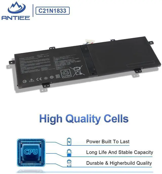 Alt view image 3 of 5 - C21N1833 Laptop Battery Replacement for Asus VivoBook S14 S431 S431F S431FA S431FL ZenBook 14 UM431 UM431D UM431DA UX431 UX431F UX431DA UX431FL UX431FA UX431FN AM006T X431FA X431FL S431FA-EB159T