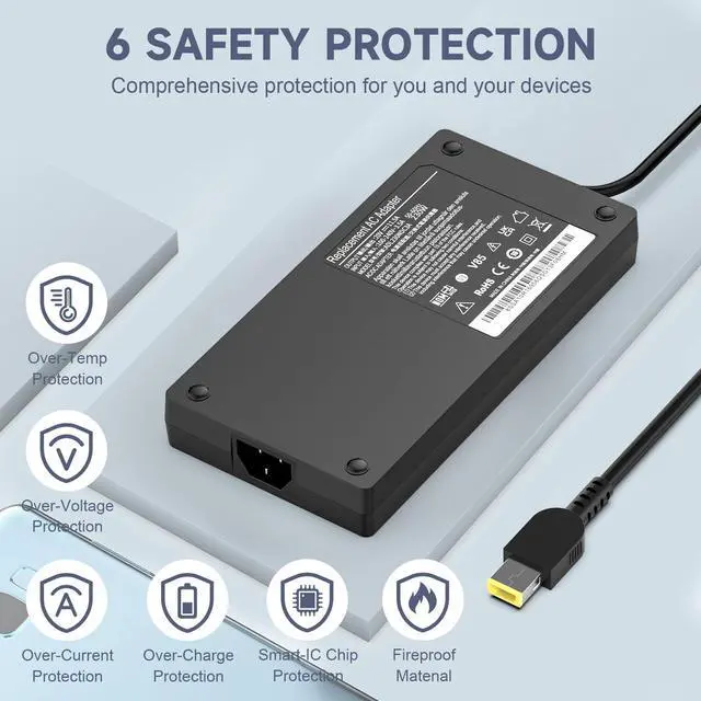 Alt view image 5 of 5 - 230W AC Adapter Charger for Lenovo Legion 5 7 5P C7 S7 Y530 Y540 Y545 Y700 Y720 Y730 Y740 R720 Y900 Y910 Y7000; 4X20E75111 GX20L29347 ADL230NLC3A ADL230NDC3A Laptop Power Adapter Supply