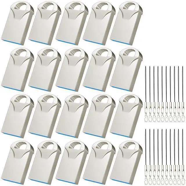 Main image of EASTBULL Mini Metal Flash Drive Bulk 4GB Small USB 20 Pack with Lanyards USB 2.0 Thumb Drive Bulk Jump Drive Pen Drive Memory Stick for Storage and Backup 4GB 20 Pack, Metal