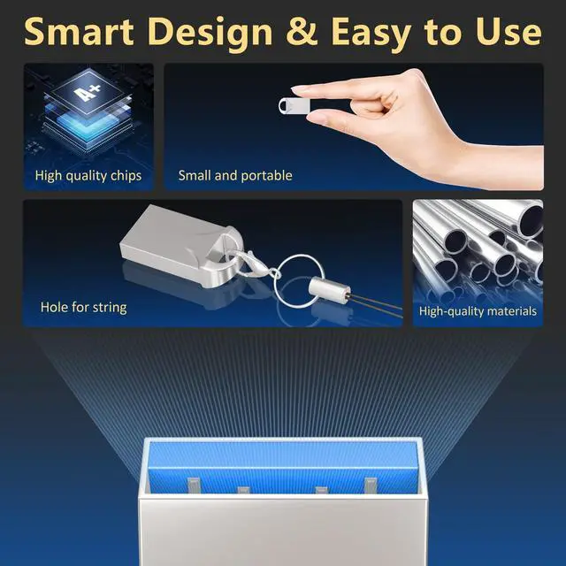 Alt view image 3 of 5 - EASTBULL Mini Metal Flash Drive Bulk 4GB Small USB 20 Pack with Lanyards USB 2.0 Thumb Drive Bulk Jump Drive Pen Drive Memory Stick for Storage and Backup 4GB 20 Pack, Metal