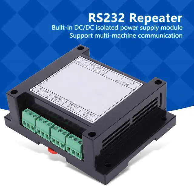 Alt view image 4 of 5 - 4-Channel Industrial Grade Repeater, 9-24V 0.5-1.2W RS485 Hub with Built-in DC/DC Isolated Power Supply Module Photoelectric Isolation Repeater for Long-Term Stable