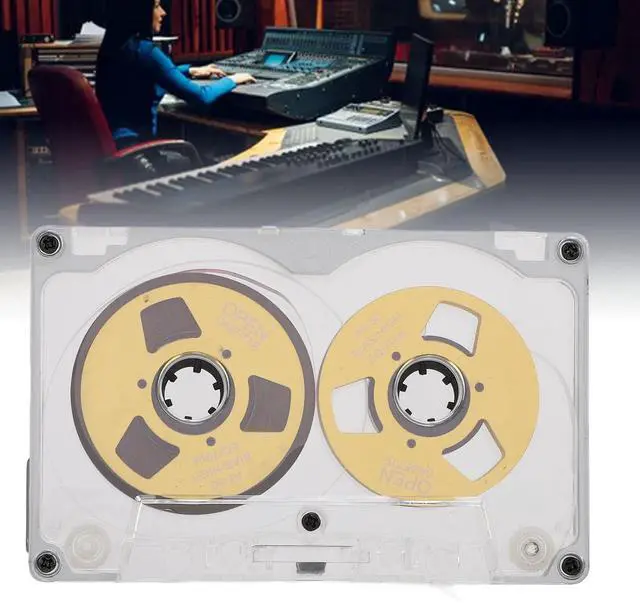 Alt view image 2 of 5 - Reel to Reel Blank Audio Cassette Tape, Metal Plated Wheels Audio Cassette Tape with Transparent Box, 55 Minutes Recording Time, Ideal for Music Recording