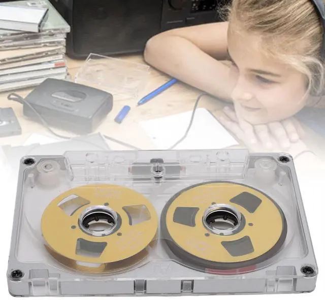 Alt view image 3 of 5 - Reel to Reel Blank Audio Cassette Tape, Metal Plated Wheels Audio Cassette Tape with Transparent Box, 55 Minutes Recording Time, Ideal for Music Recording