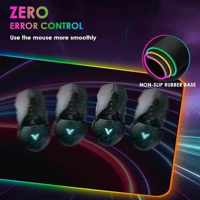 Alt view image 3 of 5 - RGB Gaming Mouse Pad with Wireless Charging 15W, 14 Lights Touch Button LED Mouse Mat Extra Large Mousepad Non-Slip Rubber Base Waterproof Computer Keyboard Mat for Gaming, PC, Laptop, 800x300x4MM