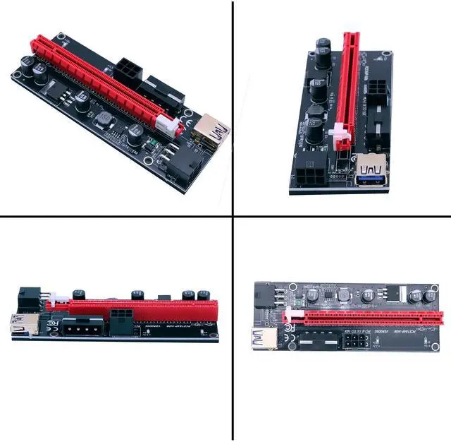 Alt view image 5 of 5 - BTBcoin PCI-E Riser 009S GPU Riser Adapter Card PCIE X1 to X16 Extender PCI-Express Riser Cable for Bitcoin Litecoin ETH Coin Mining - 6 Pack