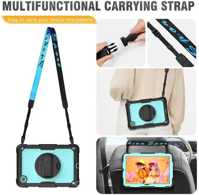 Alt view image 5 of 5 - HXCASEAC Case for Lenovo Tab M11/K11 LTE 11 with Screen Protector/Pen Holder/Rotating Hand Strap/Stand, Protective M11 Tablet Case (TB-330FU/TB-330XU) Cover 2024, Light Blue