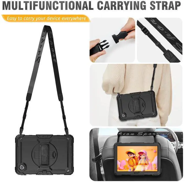 Alt view image 5 of 5 - HXCASEAC Case for Lenovo Tab M11/K11 LTE 11 with Screen Protector/Pen Holder/Rotating Hand Strap/Stand, Protective M11 Tablet Case (TB-330FU/TB-330XU) Cover 2024, Black