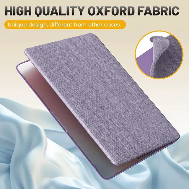 Alt view image 4 of 5 - HXCASEAC Case Compatible with MacBook Air 13 inch Case 2020 2018 with Foldable Stand, Anti-Scratching Protective Hard Shell Cover for A2337, A2179, A1932 Fabric, Purple