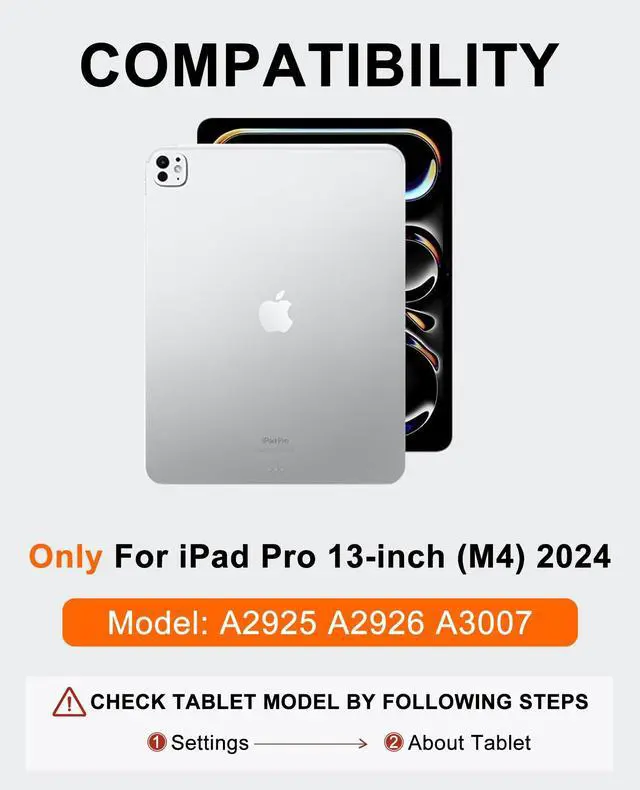 Alt view image 2 of 5 - JADEMALL for New iPad Pro 13 inch Case with Keyboard (M4) 2024, Magnetic Bluetooth Keyboard, Detachable iPad Keyboard Case with Pencil Holder, Auto Sleep/Wake for iPad Pro 13 inch Case 2024, Purple