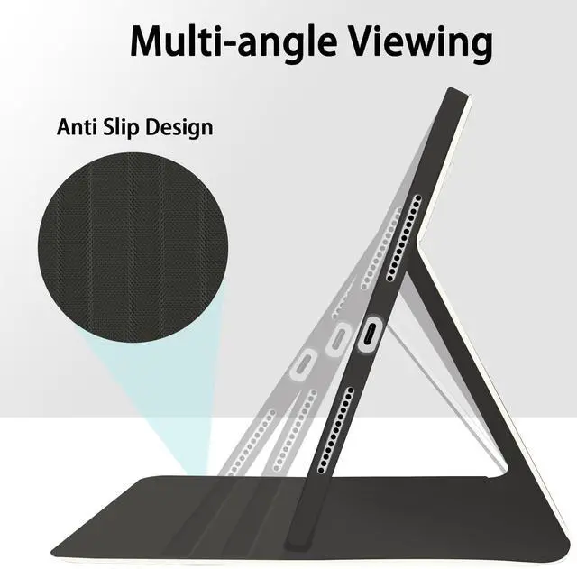 Alt view image 4 of 5 - JOYLAND Colorful Bow Prints Case for iPad Air 13" (M3) 2025/ (M2) 2024/iPad Pro 12.9" 2022/2021,Textured Folio Case with Pencil Holder Multi-Angle View Adjustable Stand Auto Wake/Sleep