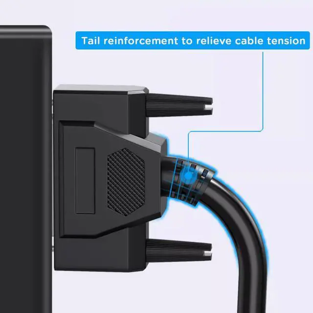 Alt view image 3 of 5 - JUXINICE D-Sub 44 Pin Double Shielded Cable, DB44 Male to Female 5FT, 44 Pin Extension HDB44 M/F Black