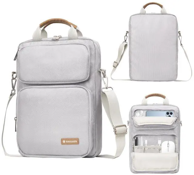 Main image of Kailaien 10-13 Inch Tablet Sleeve Bag, Ipad Bag for 13 In/11 in New iPad Pro M4 & 13 in Air M2 2024,iPad Pro 12.9 M2&M1,Ipad 10.9,Galaxy Tab S8+/S9+ 12.4,with Removable Shoulder Strap(Silver)