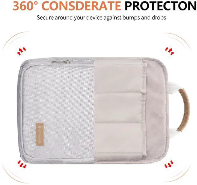 Alt view image 5 of 5 - Kailaien 10-13 Inch Tablet Sleeve Bag, Ipad Bag for 13 In/11 in New iPad Pro M4 & 13 in Air M2 2024,iPad Pro 12.9 M2&M1,Ipad 10.9,Galaxy Tab S8+/S9+ 12.4,with Removable Shoulder Strap(Silver)