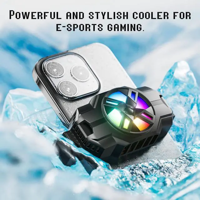 Alt view image 3 of 5 - KenKe Phone Cooler for Gaming, Portable & Lightweight Mobile Phone Cooling Fan Compatible with iPhones/Android Phone Width from 4.5 to 7 Inch, Cellphone Radiator with RGB Backlight for Live Streaming