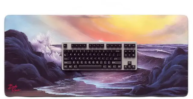 Alt view image 4 of 5 - Bob Ross Desk Mat for Desktop, Large Ergonomic Mouse Pad, Gaming Mouse Pad, Non-Slip Deskmat, Mouse Pad for Computer, Wireless Mouse, Keyboard, Mouse pad for Desk, Large Mousepad - Stormy Seas