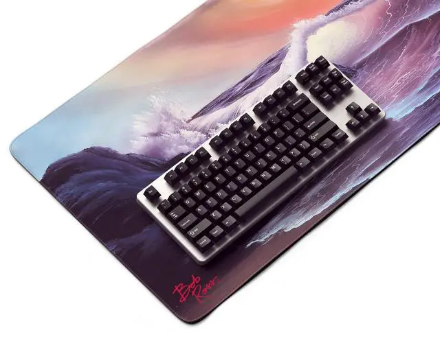 Alt view image 5 of 5 - Bob Ross Desk Mat for Desktop, Large Ergonomic Mouse Pad, Gaming Mouse Pad, Non-Slip Deskmat, Mouse Pad for Computer, Wireless Mouse, Keyboard, Mouse pad for Desk, Large Mousepad - Stormy Seas