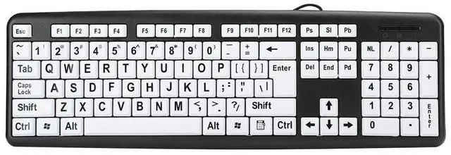 Main image of Large Print Keyboard, Standard 104 Keys Big Letter Keyboard Easy to Read Jumbo Print Keyboard Friendly for Elderly and Low Vision People(Black)