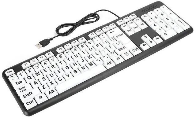 Alt view image 4 of 5 - Large Print Keyboard, Standard 104 Keys Big Letter Keyboard Easy to Read Jumbo Print Keyboard Friendly for Elderly and Low Vision People(Black)